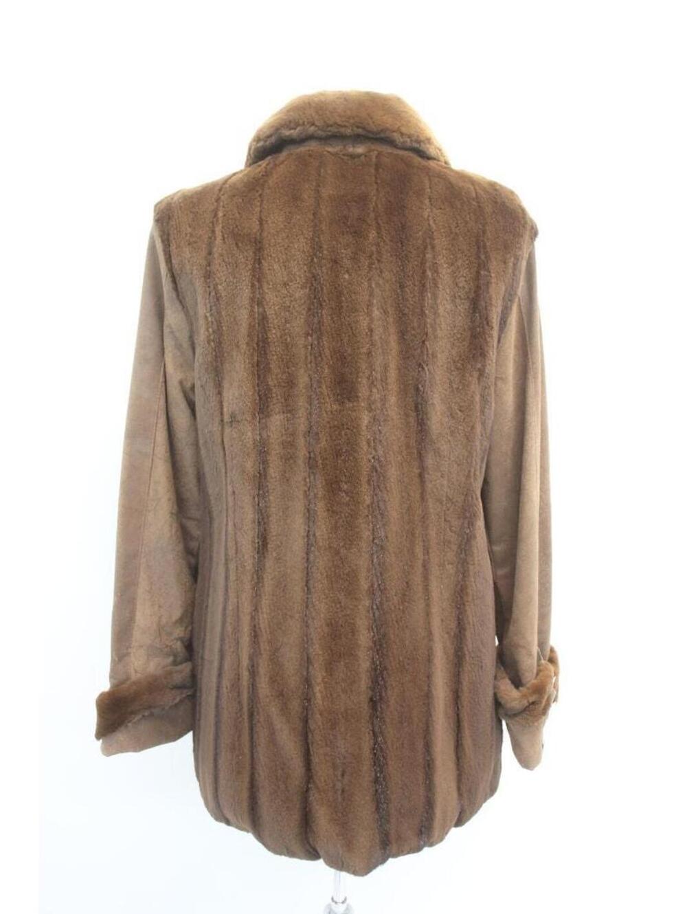 New Refurbished Sheared Mahogany Mink Fur Jacket Coat Women Woman Size 4 Petite - Picture 3 of 4